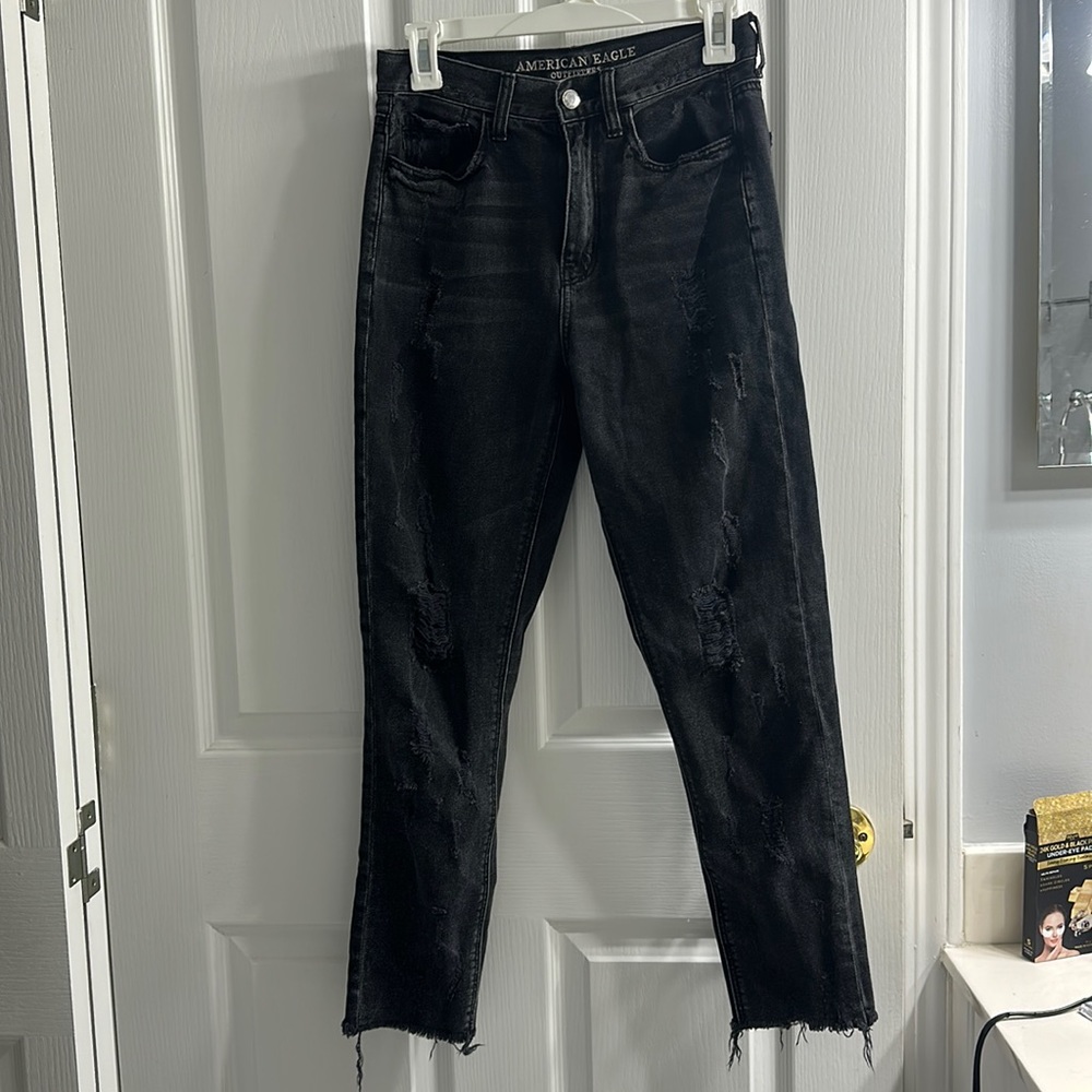 Black  American eagle mom jean